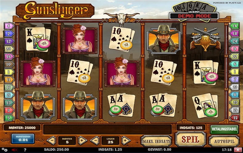 Gunslinger g?r dig til en af vestens helte, alt imens du p? spillemaskinen har chancen for at vinde et online casinos jackpot