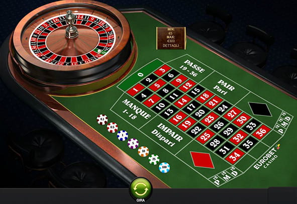 L'interfaccia grafica della Premium French Roulette di Playtech.