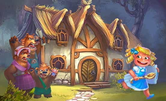 Goldilocks and the three bears in the Goldilocks online slot 