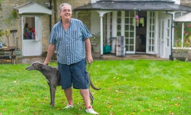 Harry Findlay at home with his dogs