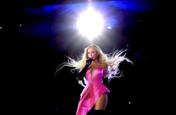 Beyoncé is seen performing onstage during the ‘Renaissance World Tour’ at SoFi Stadium.