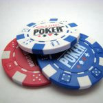 World Series of Poker branded poker chips.